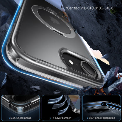 MagSafe Case for Apple iPhone 17e / 16e, Torras, Ostand Spin, Transparent