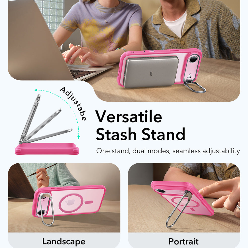 MagSafe-skal för Apple iPhone 17 Air, ESR, Classic Hybrid Kickstand, Satinrosa