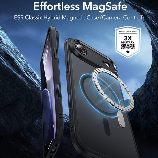 MagSafe-skal för Apple iPhone 17 Air, ESR, Classic Hybrid, Satinsvart