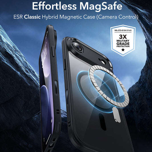 MagSafe-skal för Apple iPhone 17 Air, ESR, Classic Hybrid, Svart Transparent