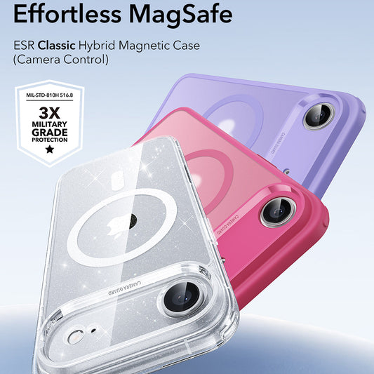 MagSafe-skal för Apple iPhone 17 Air, ESR, Classic Hybrid Shimmer, Transparent