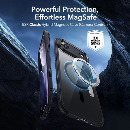 MagSafe-skal för Apple iPhone 17 Air, ESR, Classic Hybrid med skärmskydd, Svart Transparent