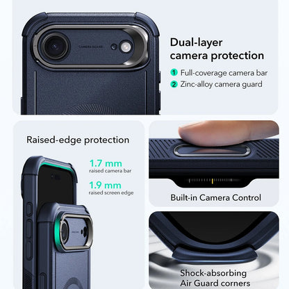 MagSafe-skal för Apple iPhone 17 Air, ESR, Cyber Armor Kickstand, Blå