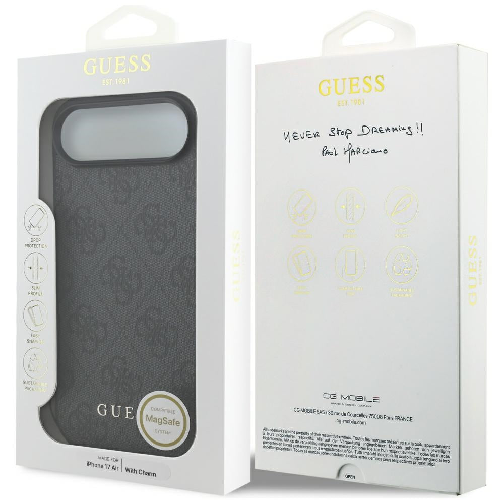 MagSafe-fodral för Apple iPhone 17 Air, Guess, 4G Charm Cradle, Svart