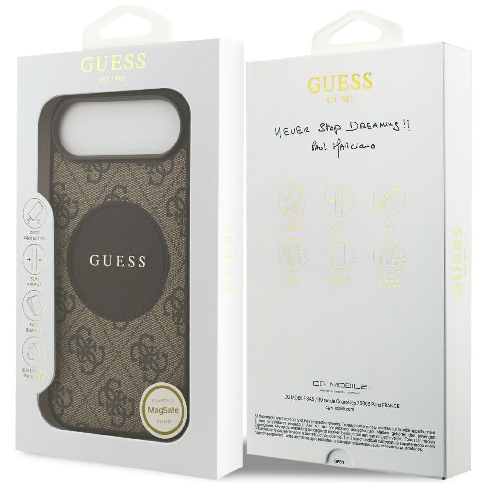 MagSafe-skal för Apple iPhone 17 Air, Guess, 4G Circle Classic Logo, Brun