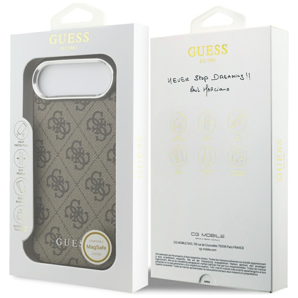 MagSafe-skal för Apple iPhone 17 Air, Guess, 4G Classic Logo, Brun