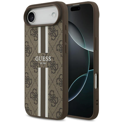 MagSafe-skal för Apple iPhone 17 Air, Guess, 4G Printed Stripes, Brun