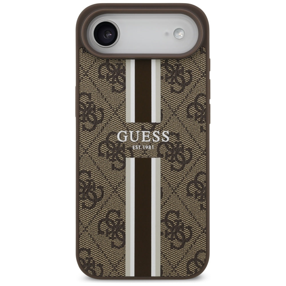 MagSafe-skal för Apple iPhone 17 Air, Guess, 4G Printed Stripes, Brun