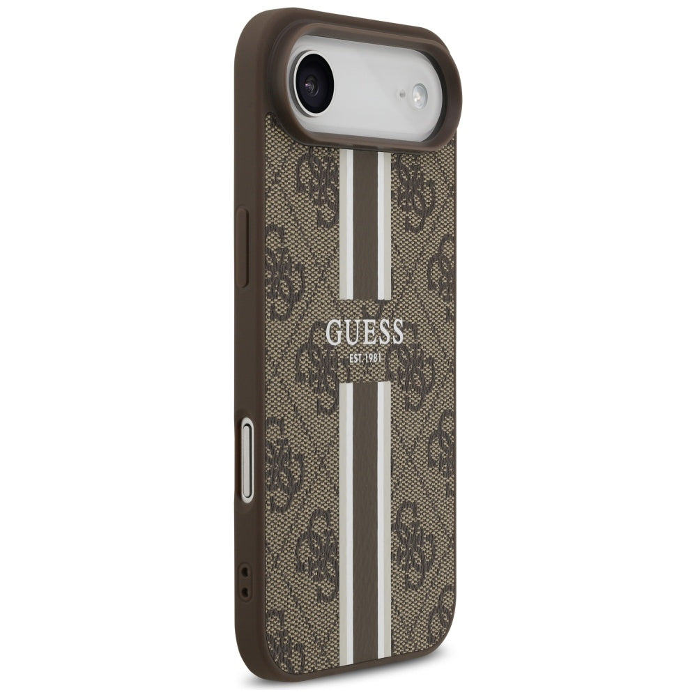 MagSafe-skal för Apple iPhone 17 Air, Guess, 4G Printed Stripes, Brun