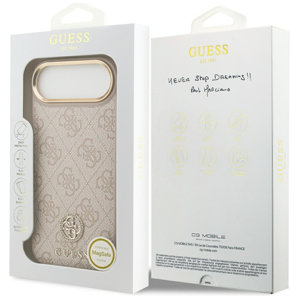 MagSafe-skal för Apple iPhone 17 Air, Guess, 4G Strass Logo, Rosa