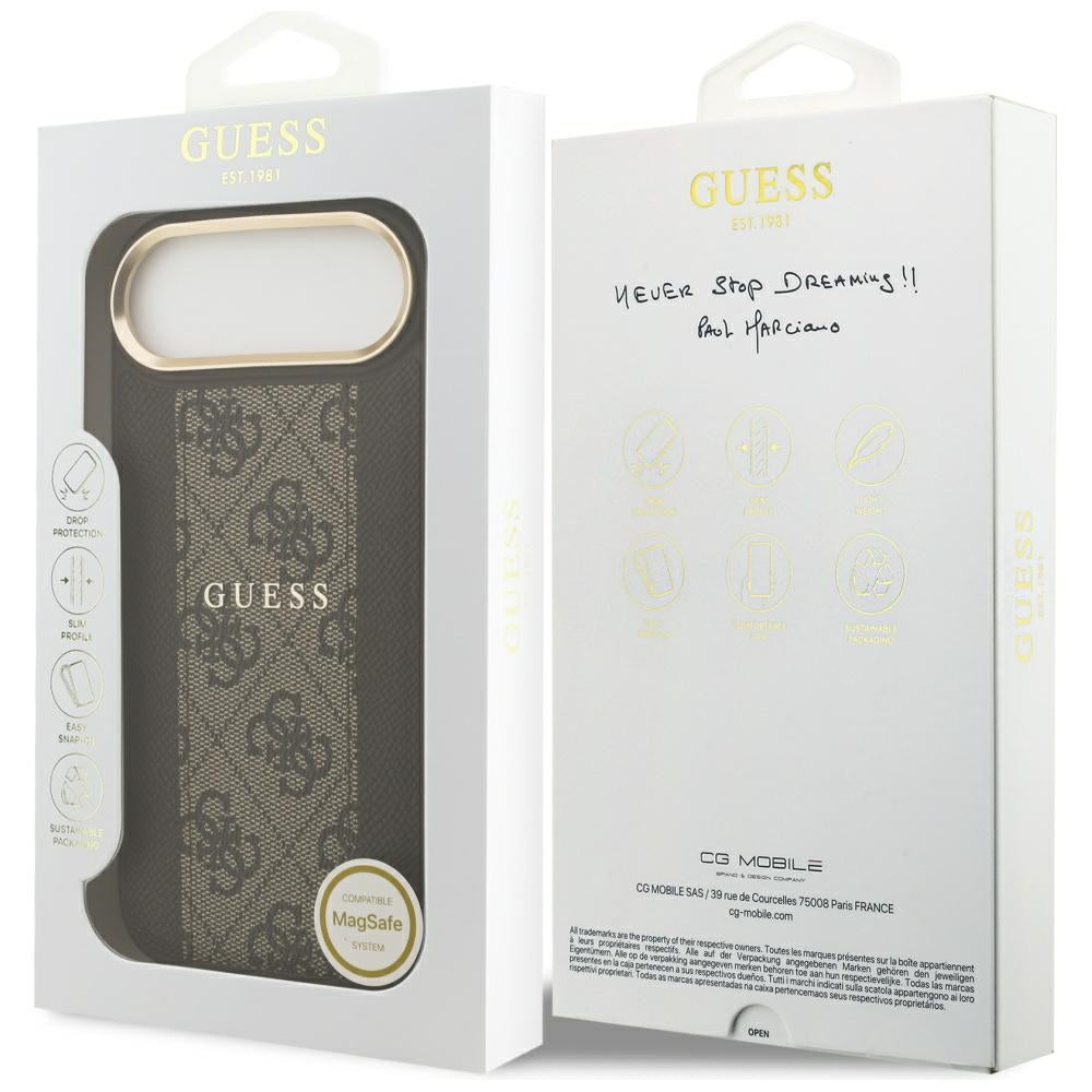 MagSafe-skal för Apple iPhone 17 Air, Guess, 4G Stripe, Brun