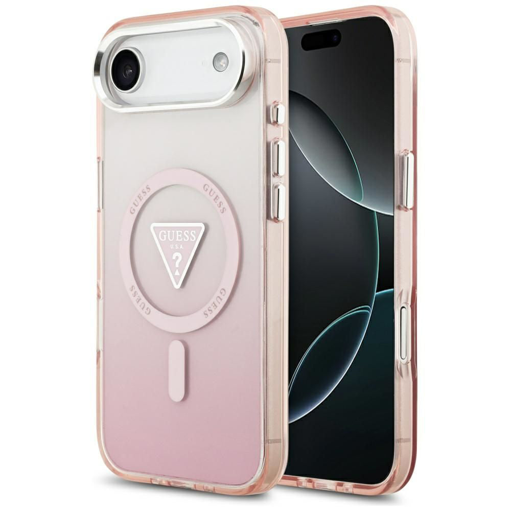 MagSafe-skal för Apple iPhone 17 Air, Guess, IML Gradient Triangle Logo, Rosa