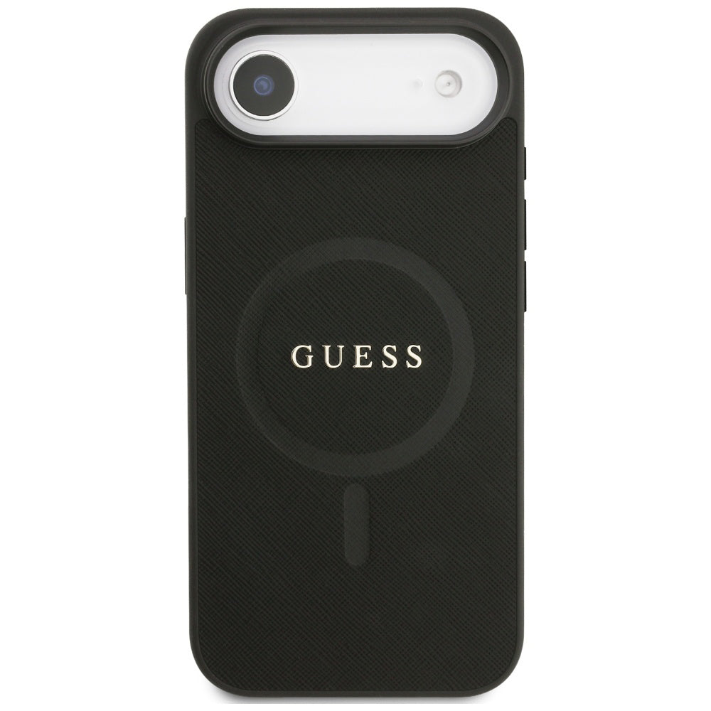 MagSafe-fodral för Apple iPhone 17 Air, Guess, Saffiano Classic Logo, Svart