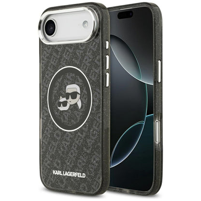 MagSafe-skal för Apple iPhone 17 Air, Karl Lagerfeld, IML Glitter Karl & Choupette's Heads, Svart
