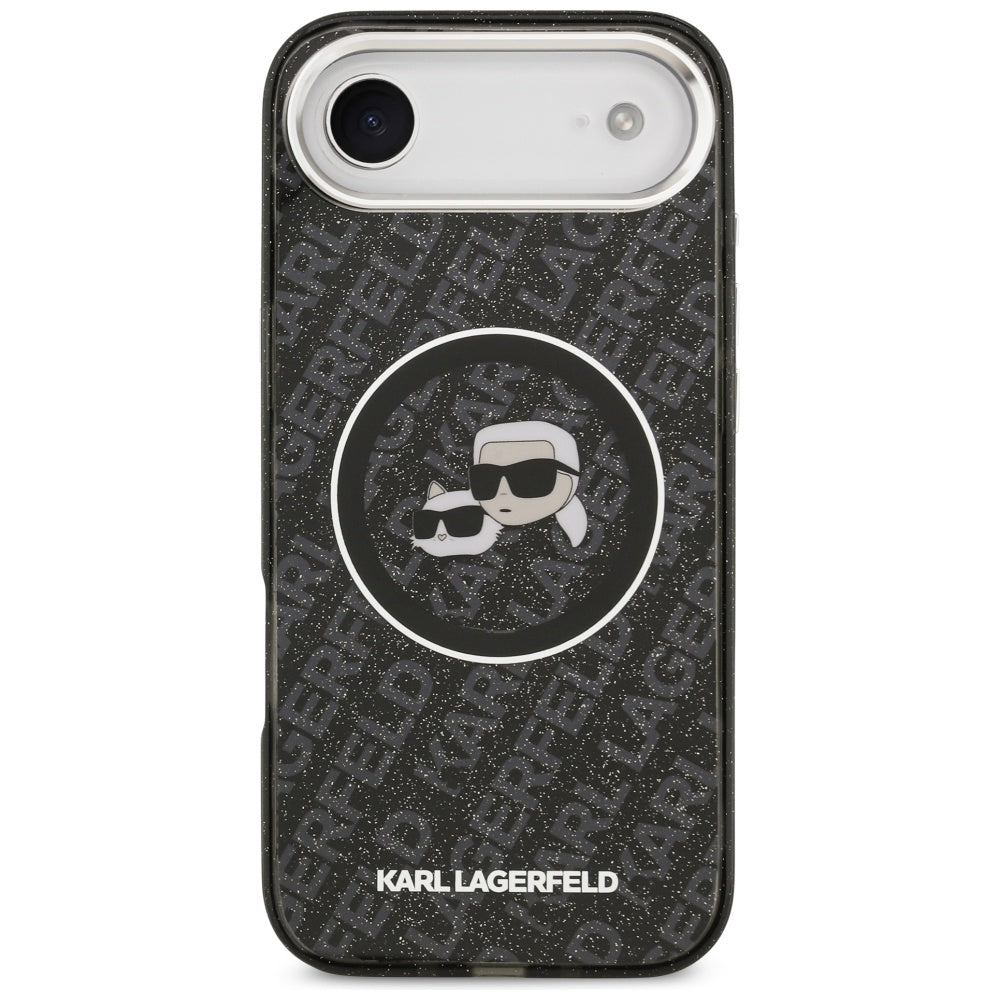 MagSafe-skal för Apple iPhone 17 Air, Karl Lagerfeld, IML Glitter Karl & Choupette's Heads, Svart