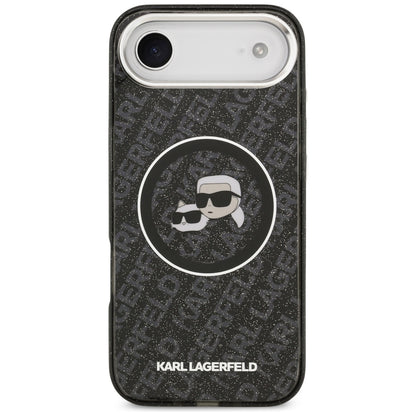 MagSafe-skal för Apple iPhone 17 Air, Karl Lagerfeld, IML Glitter Karl & Choupette's Heads, Svart