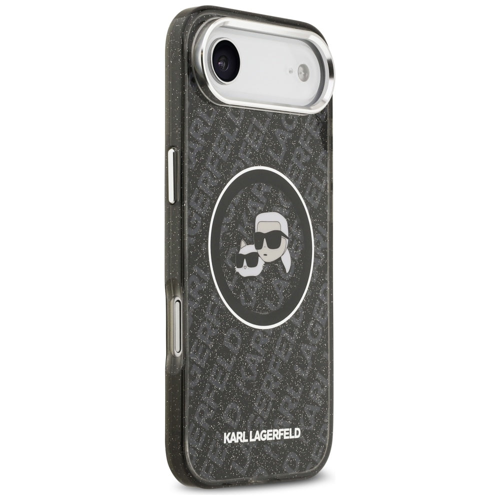 MagSafe-skal för Apple iPhone 17 Air, Karl Lagerfeld, IML Glitter Karl & Choupette's Heads, Svart