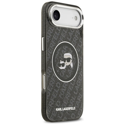 MagSafe-skal för Apple iPhone 17 Air, Karl Lagerfeld, IML Glitter Karl & Choupette's Heads, Svart