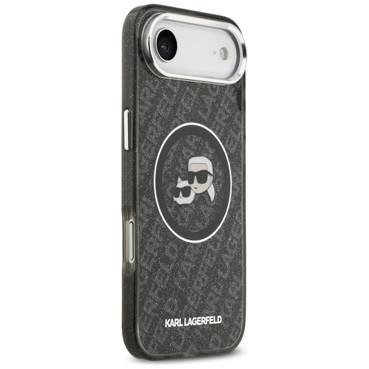 MagSafe-skal för Apple iPhone 17 Air, Karl Lagerfeld, IML Glitter Karl & Choupette's Heads, Svart
