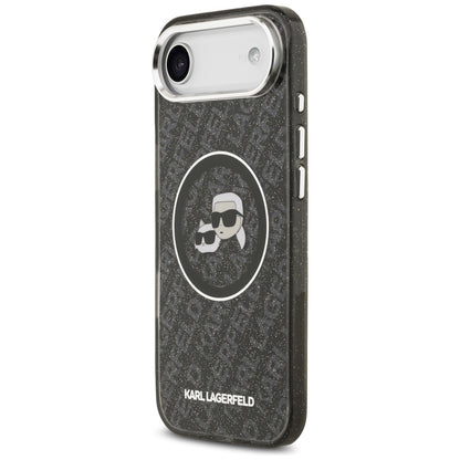MagSafe-skal för Apple iPhone 17 Air, Karl Lagerfeld, IML Glitter Karl & Choupette's Heads, Svart