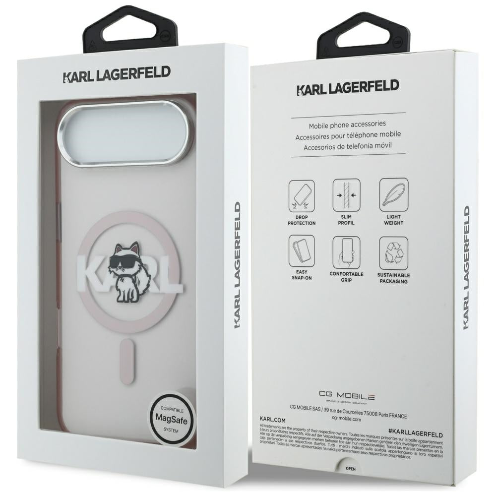 MagSafe-skal för Apple iPhone 17 Air, Karl Lagerfeld, IML Sketch Logo Choupette, Rosa
