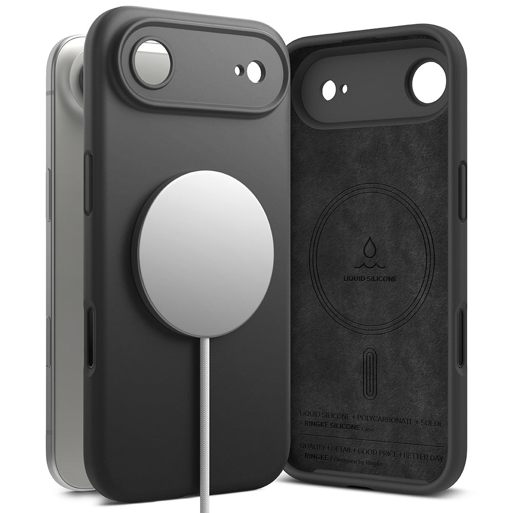 MagSafe-skal för Apple iPhone 17 Air, Ringke, Silikon, Svart