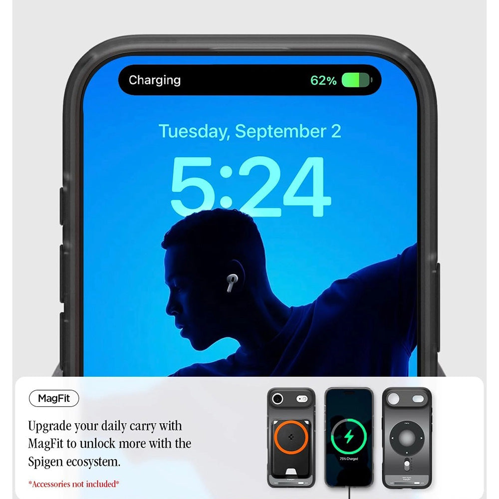 MagSafe-skal för Apple iPhone 17 Air, Spigen, Ultra Hybrid Classic, Svart