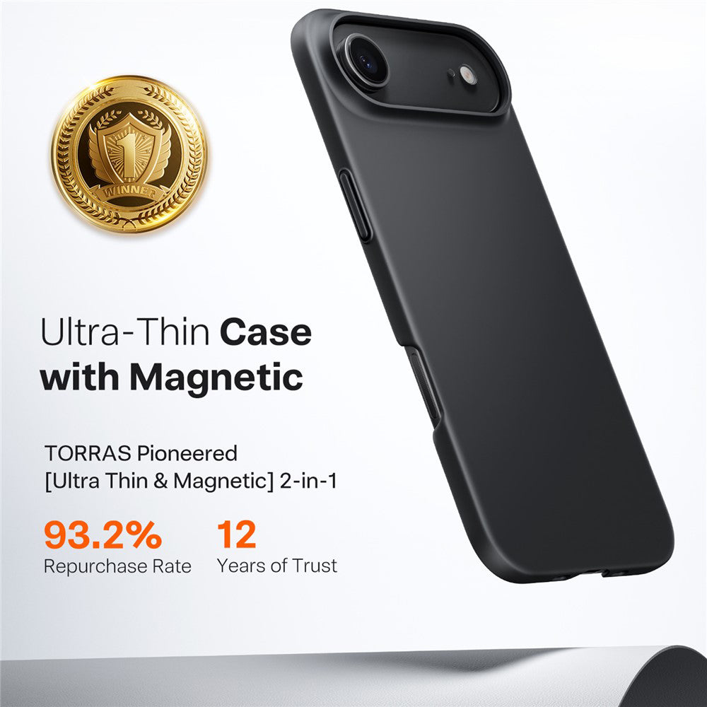 MagSafe-skal för Apple iPhone 17 Air, Torras, SlimFit, Svart