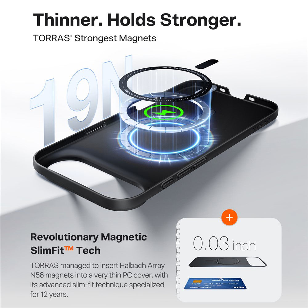 MagSafe-skal för Apple iPhone 17 Air, Torras, SlimFit, Svart