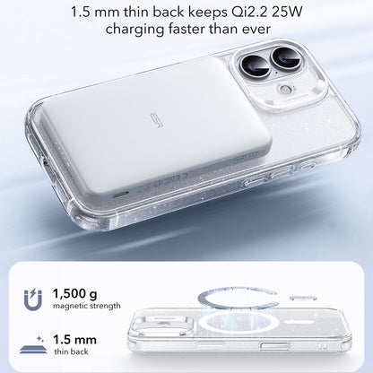 MagSafe-skal för Apple iPhone 17, ESR, Classic Hybrid Shimmer, Transparent