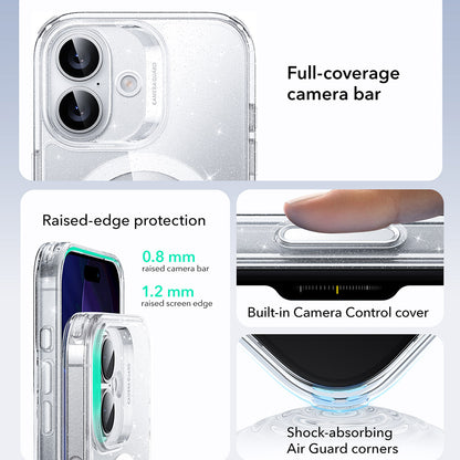 MagSafe-skal för Apple iPhone 17, ESR, Classic Hybrid Shimmer, Transparent