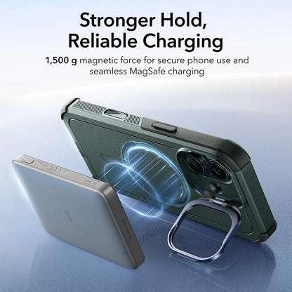 MagSafe-skal för Apple iPhone 17, ESR, Cyber Armor Kickstand, Grön