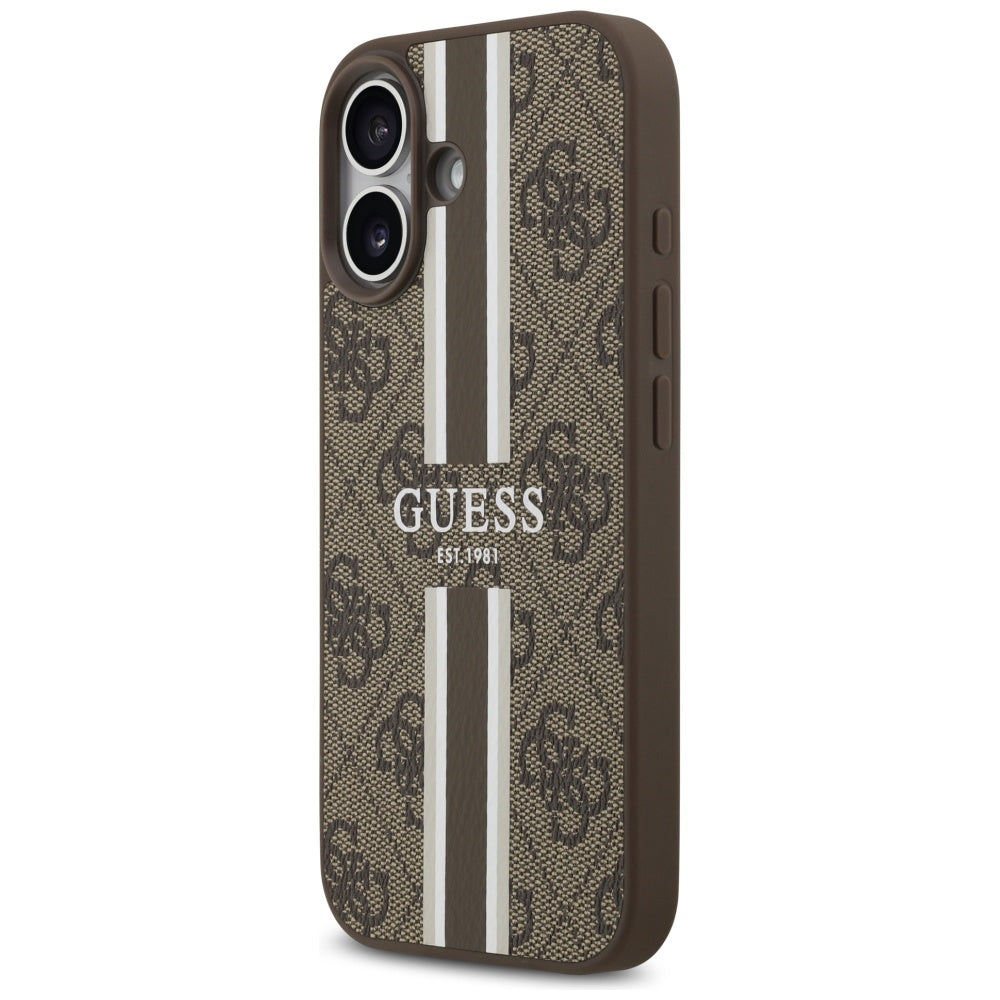 MagSafe-skal för Apple iPhone 17, Guess, 4G Printed Stripes, Brun
