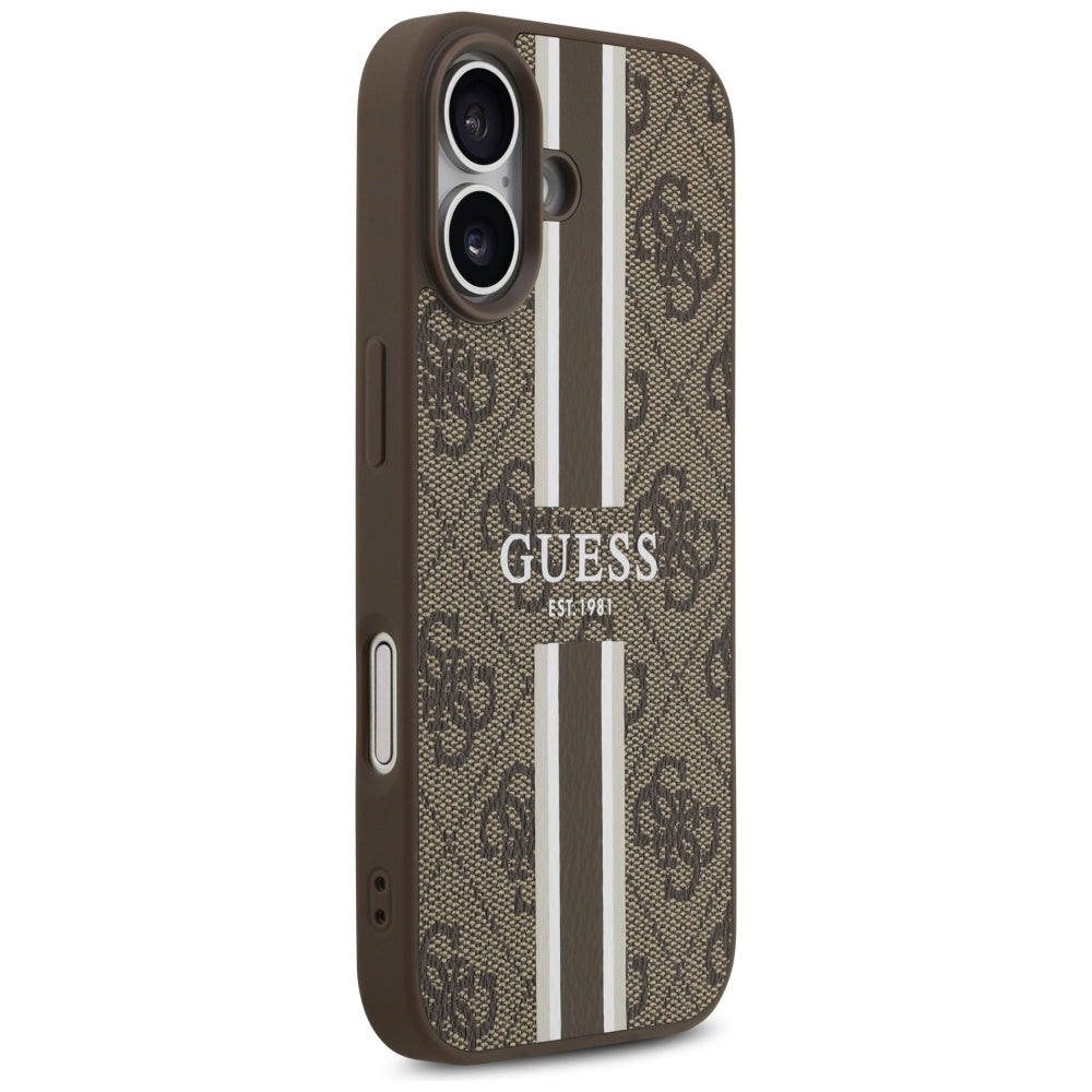 MagSafe-skal för Apple iPhone 17, Guess, 4G Printed Stripes, Brun