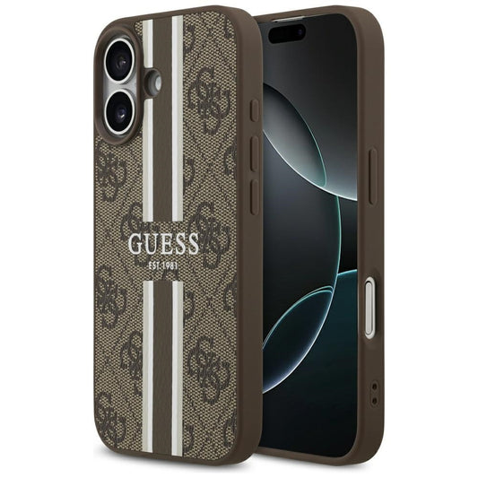 MagSafe-skal för Apple iPhone 17, Guess, 4G Printed Stripes, Brun