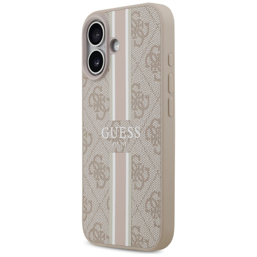MagSafe-skal för Apple iPhone 17, Guess, 4G Printed Stripes, Rosa