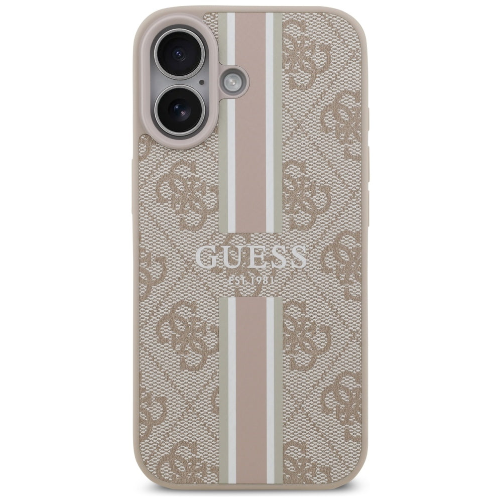 MagSafe-skal för Apple iPhone 17, Guess, 4G Printed Stripes, Rosa