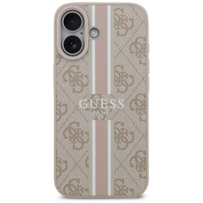 MagSafe-skal för Apple iPhone 17, Guess, 4G Printed Stripes, Rosa
