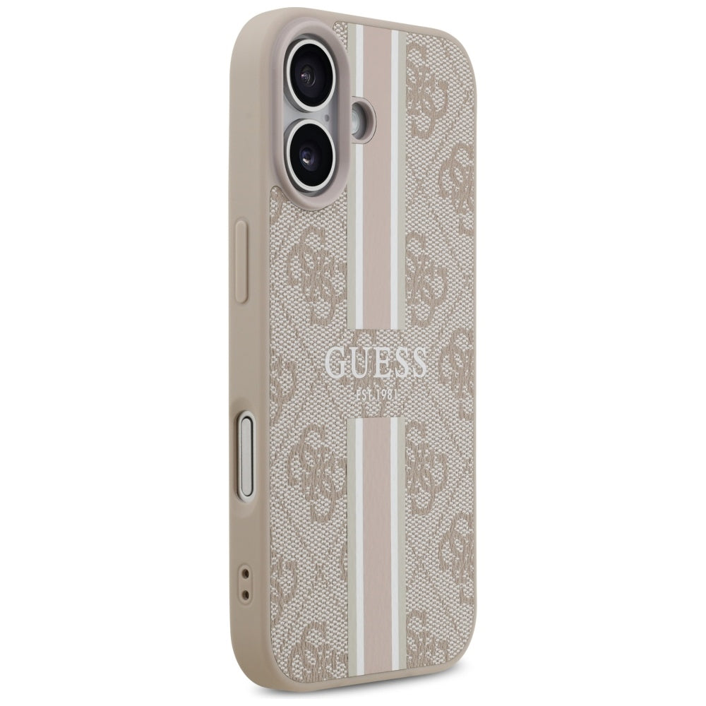 MagSafe-skal för Apple iPhone 17, Guess, 4G Printed Stripes, Rosa
