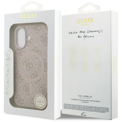 MagSafe-skal för Apple iPhone 17, Guess, 4G Ring Classic Logo, Rosa