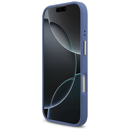 MagSafe Case for Apple iPhone 17, Guess, 4G Strass Logo with Big Strap, Blue