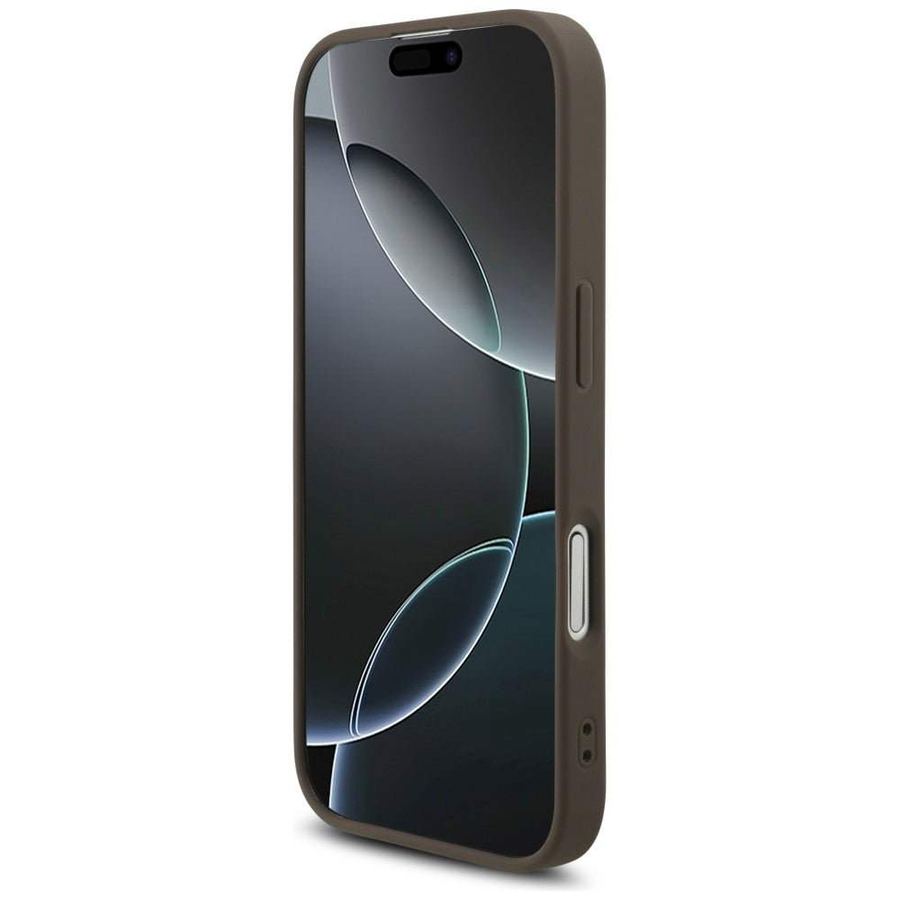 MagSafe-skal för Apple iPhone 17, Guess, 4G Triangle Logo Cord Strap, Brun