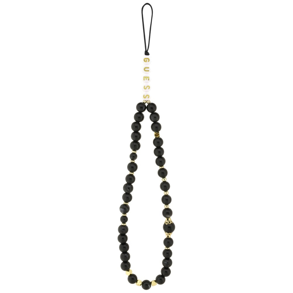 MagSafe-fodral för Apple iPhone 17, Guess, 4G Triangle Logo med snoddrem, Svart