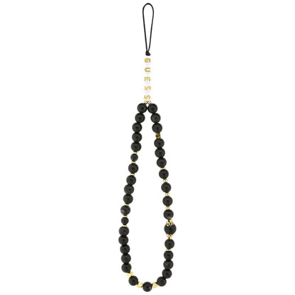 MagSafe-fodral för Apple iPhone 17, Guess, 4G Triangle Logo med snoddrem, Svart