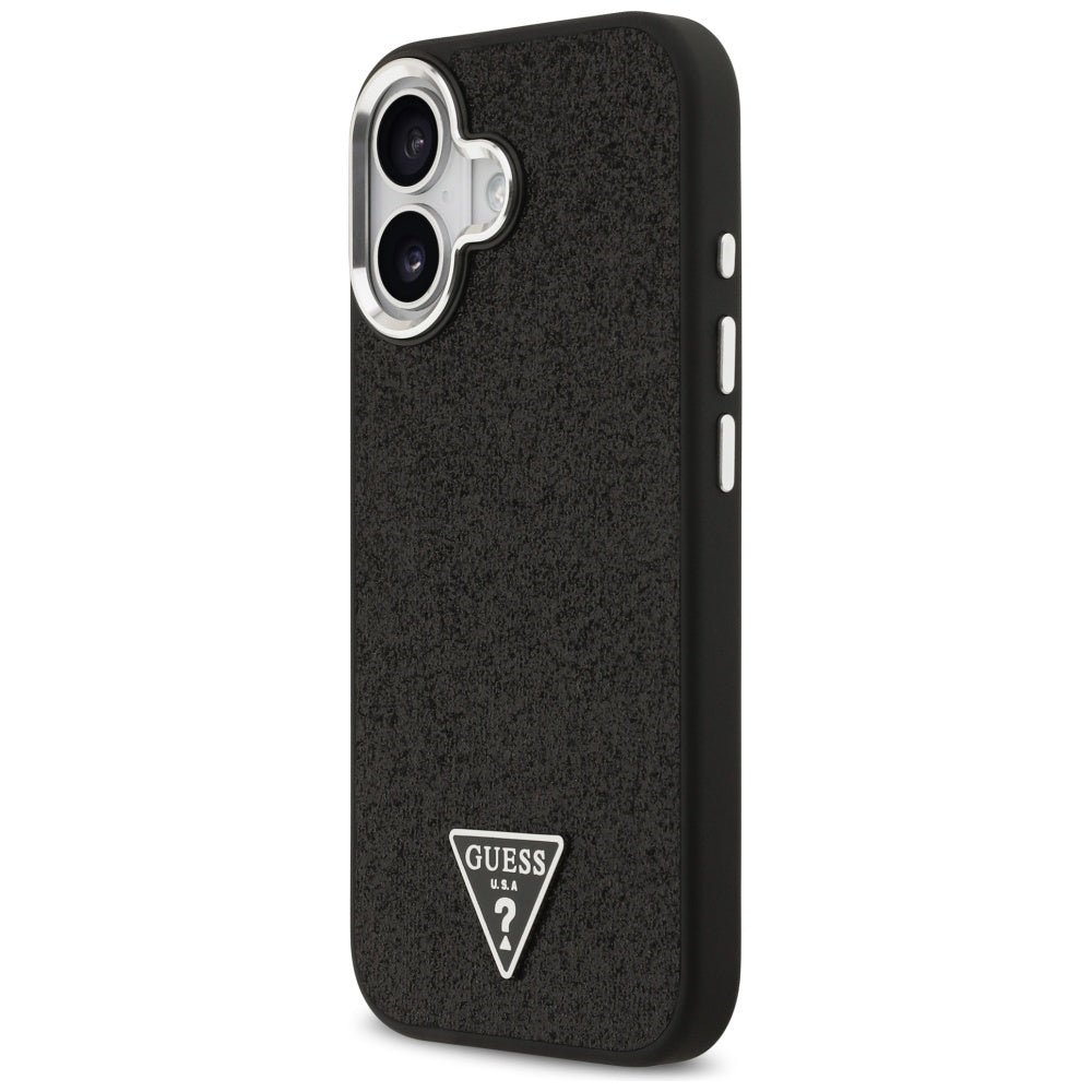MagSafe-skal för Apple iPhone 17, Guess, Glitter Triangle Logo, Svart