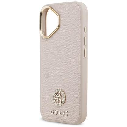 MagSafe Case for Apple iPhone 17, Guess, Grained Strass Logo, Pink