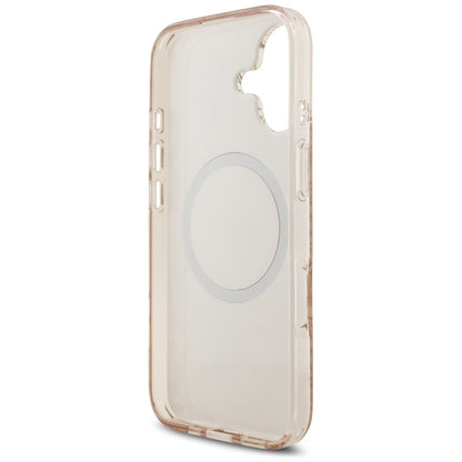 MagSafe-skal för Apple iPhone 17, Guess, IML Flowers Allover Electroplated with Pearl Strap, Svart