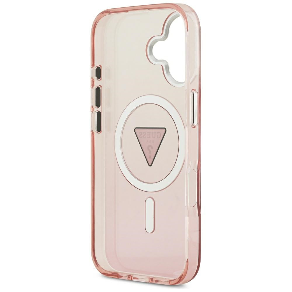 MagSafe Case for Apple iPhone 17, Guess, IML Gradient Triangle Logo, Pink