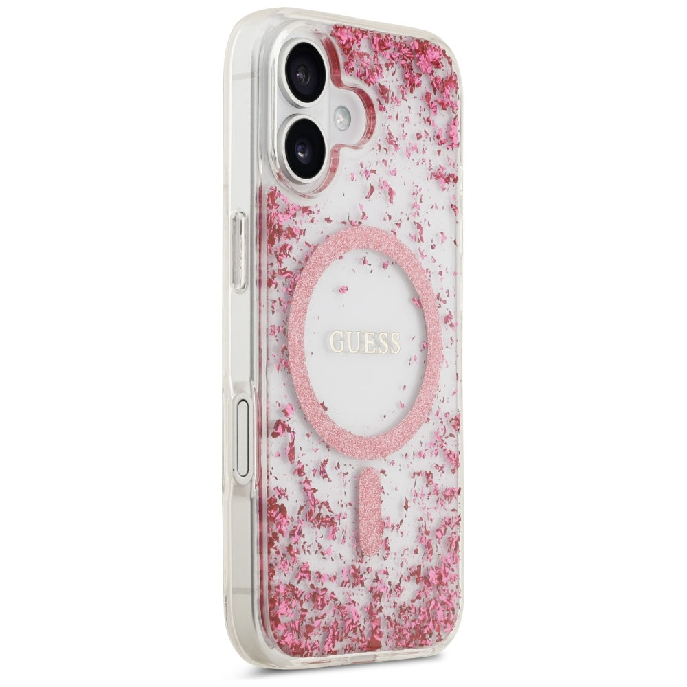 MagSafe-skal för Apple iPhone 17, Guess, Resin Bottom Glitter, Rosa