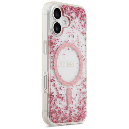 MagSafe-skal för Apple iPhone 17, Guess, Resin Bottom Glitter, Rosa